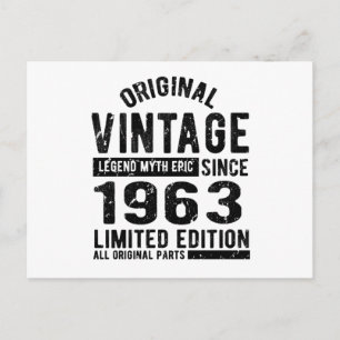 1963 Vintager Geburtstag Postkarte