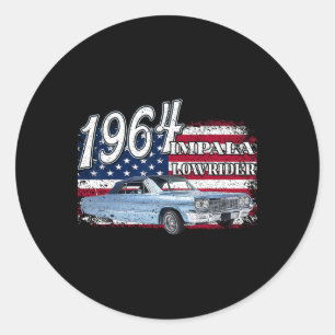 1964 64 Impala Lowrider Ss 4. Juli Amerikanisch Runder Aufkleber