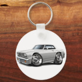 1964 Chevelle White Car Schlüsselanhänger (Vorderseite)