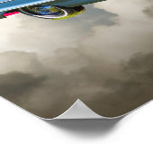 1964 Chevrolet Impala Auto und amerikanische Flagg Poster (Ecke)