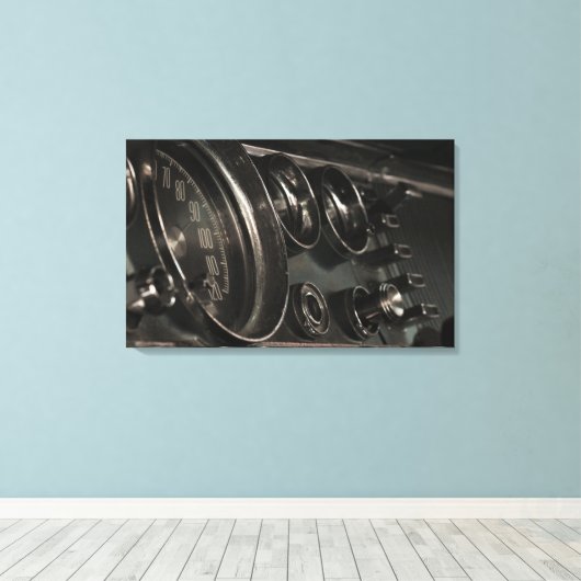 1964 Chrysler New Yorker Dashboard Canvas Print Leinwanddruck (Insitu (Holzboden))