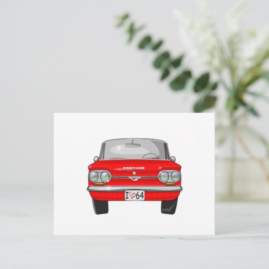1964 Corvair-Frontansicht Postkarte (Stehend Vorderseite)