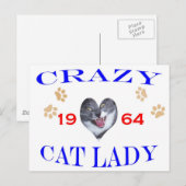 1964 Crazy Cat Lady Postkarte (Vorne/Hinten)