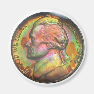 1964-D Jefferson Nickel-Magnet Magnet
