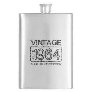 1964 Edelstahlflasche Vintage Geburtstagsgeschen Flachmann