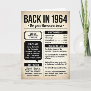 1964 Früher, Lustige Fakten Geburtstagskarte Karte
