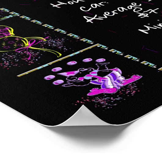 1964 Geburtstagtrivia auf schwarzem Poster (Ecke)