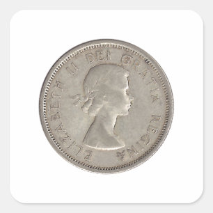 1964 Kanadisches Viertel Quadratischer Aufkleber