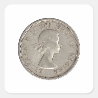 1964 Kanadisches Viertel Quadratischer Aufkleber