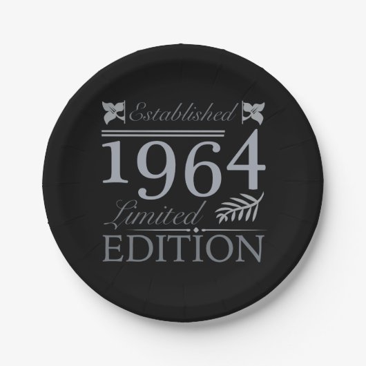 1964 Limited Edition 60 Jahre alt Pappteller (Vorderseite)