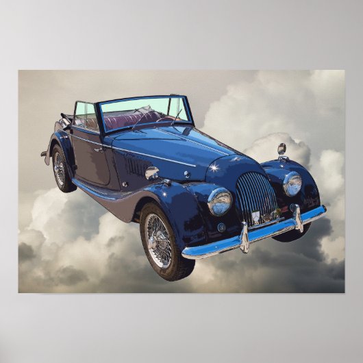 1964 Morgan Plus 4 Cabrio-Sportwagen Poster (Vorne)
