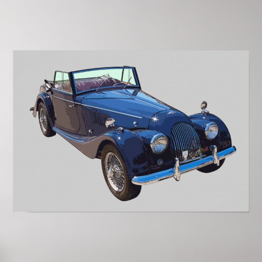 1964 Morgan Plus 4 Cabrio-Sportwagen Poster (Vorne)