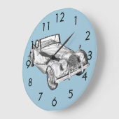 1964 Morgan Plus 4 Illustration zum Sportwagen Große Wanduhr (Winkel)