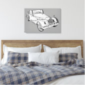 1964 Morgan Plus 4 Sportwagen Illustration Leinwanddruck (Insitu (Schlafzimmer))