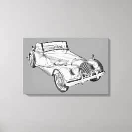 1964 Morgan Plus 4 Sportwagen Illustration Leinwanddruck