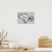 1964 Morgan Plus 4 Sportwagen Illustration Poster (Küche)