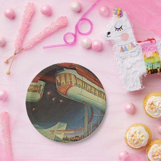 1964 New Yorker Messe Monorail Pappteller (Party)