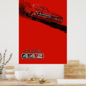 1964 Oldsmobile 442 Vintage-Plakatwiedergabe Poster (Küche)