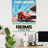 1964 Reims 12 Stunden Internationale Frankreich Am Poster (Heimbüro)