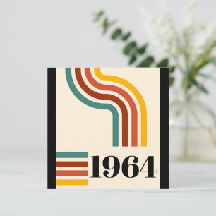 1964 Retro Stripe Vintage Poster Dankeskarte