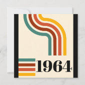 1964 Retro Stripe Vintage Poster Dankeskarte (Vorderseite)