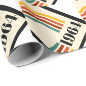 1964 Retro Stripe Vintage Poster Geschenkpapier (Rolleneckpunkt)