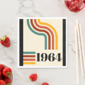 1964 Retro Stripe Vintage Poster Serviette (Beispiel)