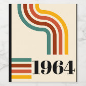 1964 Retro Stripe Vintage Poster Weinetikett (Einzelnes Label)