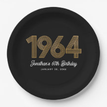 1964 Schwarzes Faux-Gold 60. Geburtstag
