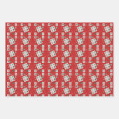 1964 Weihnachten Briefmarke auf Rot. Schleifpapier Geschenkpapier Set (Vorderseite 3)