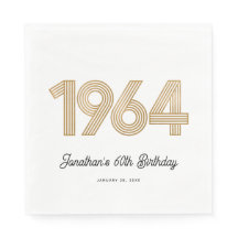 1964 Weiß Schwarz Faux Gold 60. Geburtstag