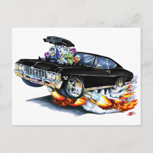 1965-66 Impala Black Car Postkarte (Vorderseite)