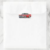 1965-66 Impala Red Car Runder Aufkleber (Tasche)