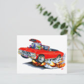 1965-66 Impala Red Convertible Postkarte (Stehend Vorderseite)