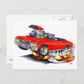 1965-66 Impala Red Convertible Postkarte (Vorne/Hinten)