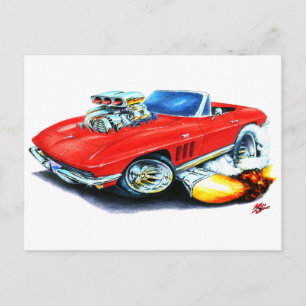 1965 Corvette Red Convertible Postkarte