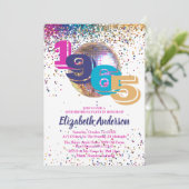 1965 Farbenfrohe Disco 60. Geburtstagsparty Custom Einladung (Stehend Vorderseite)