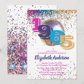 1965 Farbenfrohe Disco 60. Geburtstagsparty Custom Einladung