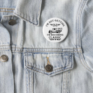 1965 geboren Elegantes Vintage Geburtstagsgeschenk Button