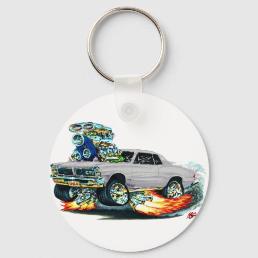 1965 GTO Gray Car Schlüsselanhänger (Vorderseite)