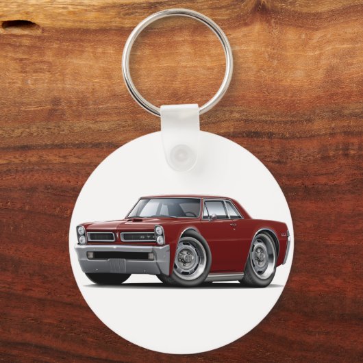 1965 GTO Maroon Car Schlüsselanhänger (Vorderseite)