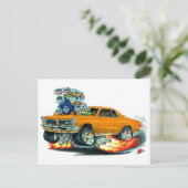 1965 GTO Orange Car Postkarte (Stehend Vorderseite)
