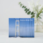 1965 Mackinac Bridge Postcard Postkarte (Stehend Vorderseite)
