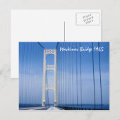 1965 Mackinac Bridge Postcard Postkarte (Vorne/Hinten)
