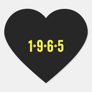 1965 Matching Retro Vintag Funny Pickleball Herz-Aufkleber