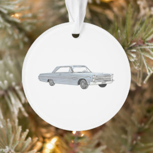 1965 Plymouth Fury Blue Mopar American Family Car Ornament