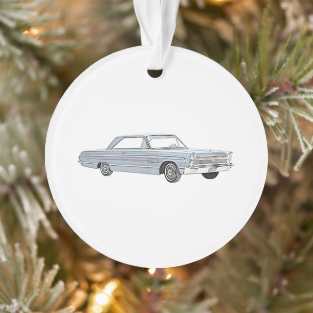 1965 Plymouth Fury Blue Mopar American Family Car Ornament (Baum)