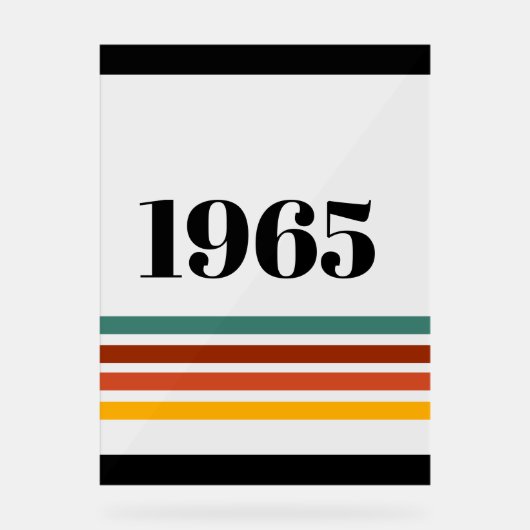 1965 Retro Stripe Vintag Acrylschild (Vorderseite)