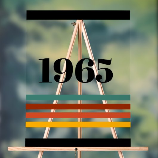 1965 Retro Stripe Vintag Acrylschild (Neutral)