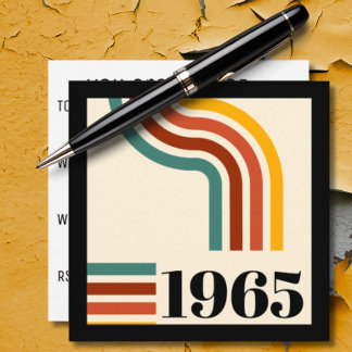 1965 Retro Stripe Vintage Poster Einladung